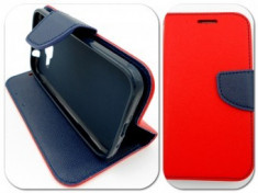 Toc FlipCover Fancy Apple iPhone 5 / 5S RED-NAVY foto