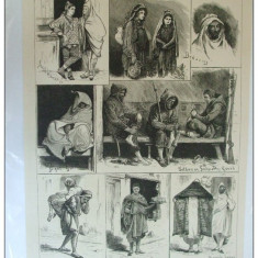 Grafica 29 aprilie 1876 The Graphic Tunis evrei beduini soldati femei musulmane