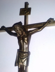 Crucifix alama si bronz pentru perete - 25cm x13cm foto
