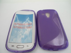 Toc silicon S-Case Samsung Galaxy S Duos S7562 / S7582 Mov foto