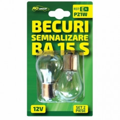 Set 2 becuri auto semnalizare 12V, 21W, P21W, BA15S foto