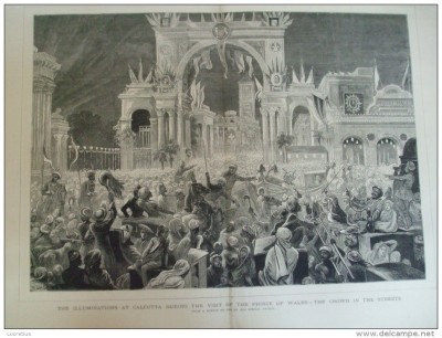Grafica 1876 The Graphic India Calcutta print Wales lumini palat foto