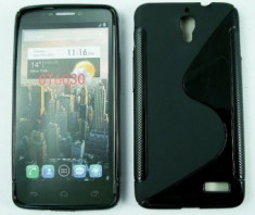 Toc silicon S-Case Orange San Remo / Alcatel One Touch Idol OT-6030D Negru foto