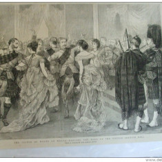 Grafica 29 aprilie 1876 The Graphic Malta bal dans petrecere print Wales