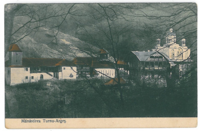 3040 - TURNU, Arges, Monastery - old postcard - used