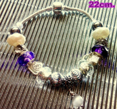 Bratara tip Pandora completa ,pandantive,talismane si charm-uri tip Swarovski foto