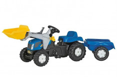 Tractor Cu Pedale Si Remorca Copii Rolly Toys 023929 Blue foto