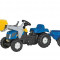 Tractor Cu Pedale Si Remorca Copii Rolly Toys 023929 Blue