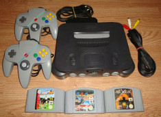 Nintendo 64 + 2 controllere si 3 jocuri foto