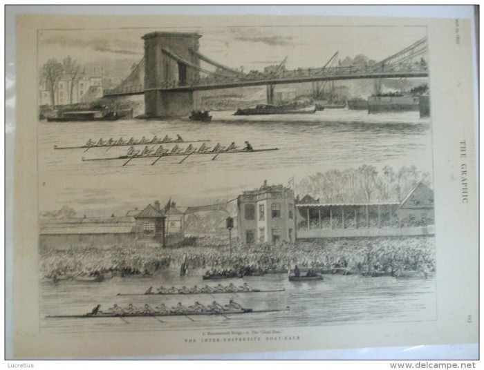Grafica 31 martie 1877 The Graphic barci intrecere universitate Londra pod