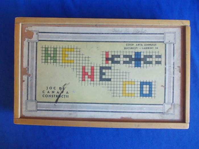 JOC DE CANAVA CONSTRUCTII * COOP. ARTA LEMNULUI - BUCURESTI ~ 1959