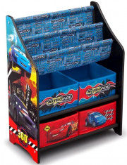 Organizator Carti Si Jucarii Cu Cadru Din Lemn Disney Cars foto