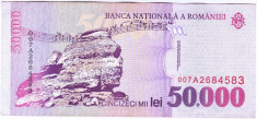 Bancnota 50.000 lei 2000 ( 50000 lei 2000 ) George Enescu Sfinxul Bucegi XF+(1) foto