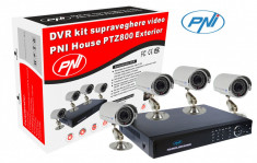 Resigilat - DVR kit supraveghere video PNI House PTZ800 cu HDD 1Tb inclus - DVR si 4 camere de exterior foto