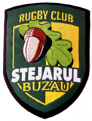 ROMANIA ECUSON TEXTIL RUGBI RUGBY CLUB STEJARUL BUZAU 83 x 63 mm ** foto