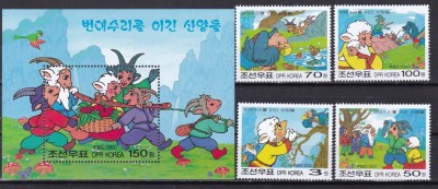 Coreea 2003 povesti fauna MI 4610-4613 + bl.540 MNH w29 foto