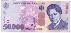 Bancnota 50.000 lei 2000 ( 50000 lei 2000 ) George Enescu Sfinxul Bucegi (2) foto