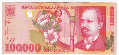 Bancnota 100.000 lei 1998 ( 100000 lei 1998 ) Nicolae Grigorescu VF+ (3) foto