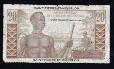 SAINT PIERRE MIQUELON 20 Francs 061008356 ND (1950-60) P#24 foto