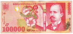 Bancnota 100.000 lei 1998 ( 100000 lei 1998 ) Nicolae Grigorescu (3) foto