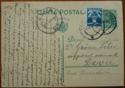 Carte postala adresata lui Petru Groza de catre o personalitate maghiara , 1938 foto