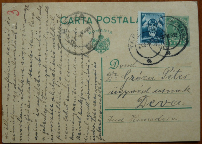 CP adresata lui Petru Groza de catre o personalitate maghiara din Ardeal, 1938