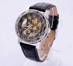 REDUCERE Ceas barbatesc automatic Goer - Skeleton Transparent Black foto