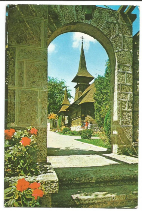 @carte postala(ilustrata) -TECHIRGHIOL-Biserica de lemn