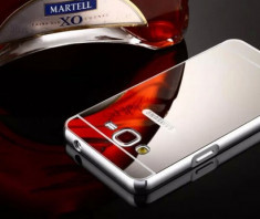 Bumper Samsung Galaxy J5 J500 Aluminiu + Capac Mirror Silver foto