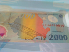 Bancnota 2000 lei Eclipsa 1999 foto