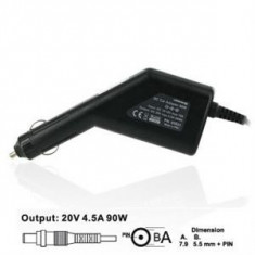 Whitenergy adaptor priza auto 20V/4.5A 90W conector 7.9x5.5mm + pin IBM foto