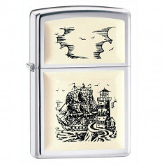 Bricheta Zippo 359 Scrimshaw Ship foto