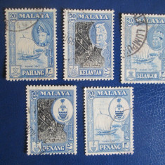 TIMBRE MALAYA USED SET