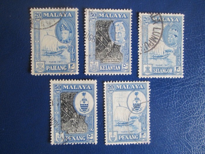 TIMBRE MALAYA USED SET