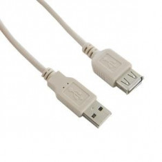 4World Cablu prelungire USB 2.0 tip A-A M/F 3m, gri foto