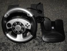 Volan cu pedale Silver Lightning Wheel SL-6682,PC/PlayStation 2,USB foto