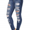 CL549-4 Blugi Skinny cu aspect uzat si taieturi