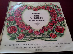 DISC VINIL PAGINI DIN OPERETE ROMANESTI foto