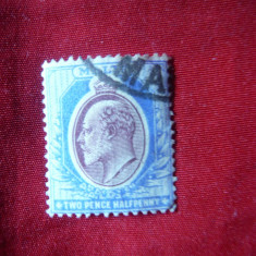 Timbru 2 1/2 p. albastru + brun Malta Colonie Britanica 1903 Eduard VII,stamp.
