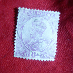3 Timbre India-Col.Brit. Rege George V:8 anna 1912,3 anna 1926 si 3.6 anna 1932