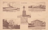 CONSTANTA , FARUL REGELE CAROL , VAPORUL IMPARATUL TRAIAN ,CASINO ,HOTEL PALACE, Necirculata, Printata