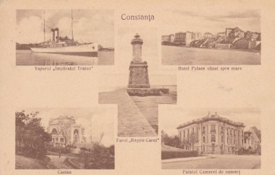 CONSTANTA , FARUL REGELE CAROL , VAPORUL IMPARATUL TRAIAN ,CASINO ,HOTEL PALACE foto