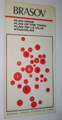 Harta turistica Brasov - Plan oras ONT - 1970 foto