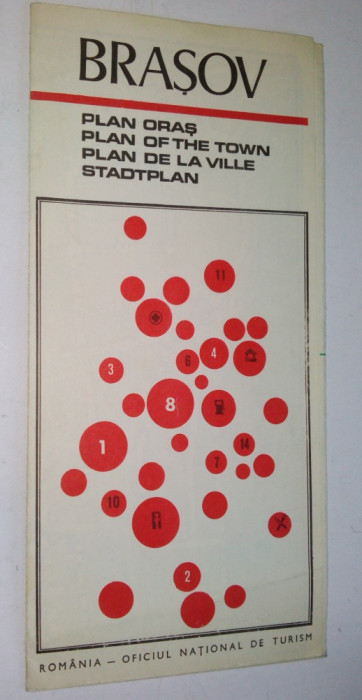 Harta turistica Brasov - Plan oras ONT - 1970