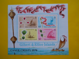 HOPCT GILBERT /ELLICE ISLANDS - AMBARCATIUNI VELE BLOC 4 VALORI 1974 MNH 211 B