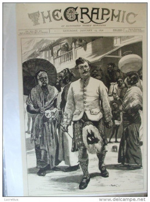 Grafica 15 ianuarie 1876 The Graphic print Wales Ceylon Asia kandieni foto