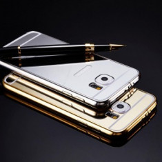 Bumper aluminiu Mirror Case Samsung Galaxy S6 Edge GOLD foto