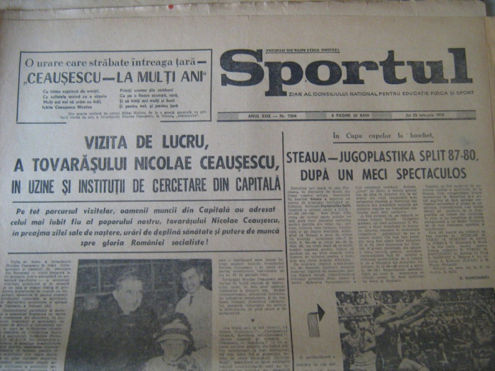 Ziarul Sportul-25 ianuarie 1973
