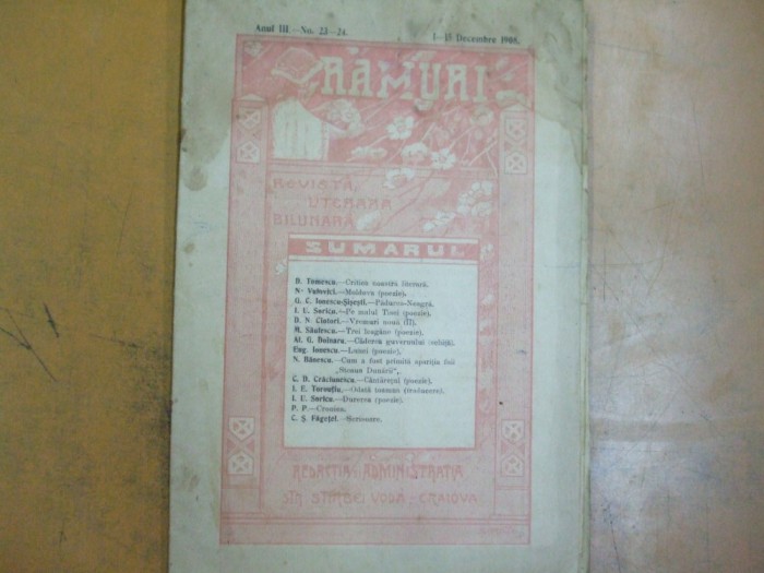 RamuriAnul III, No. 23-24, 1 - 15 decembrie 1908, Craiova, Steaua Dunarii 017