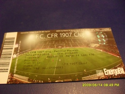 Bilet CFR Cluj - Petrolul Pl. foto